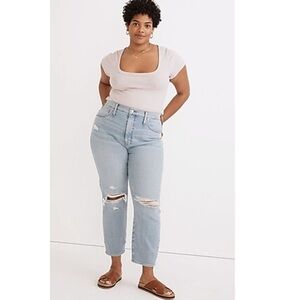 Madewell Jeans Womens 30 The Mom Jean Gilford Wash Ripped High Waist
Denim